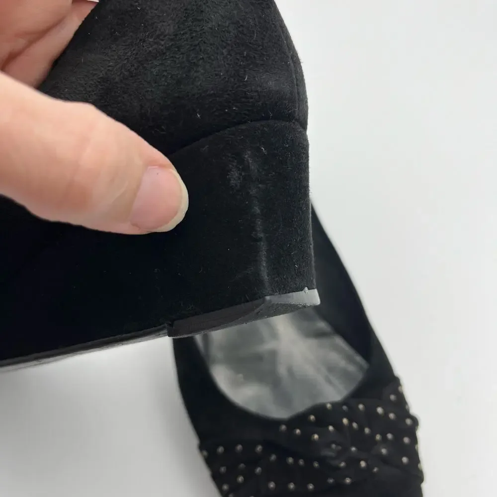 Stuart Weitzman Women's Black Suede Closed Toe Wedge Pumps Size 8 1/2 M - Picture 8 of 10